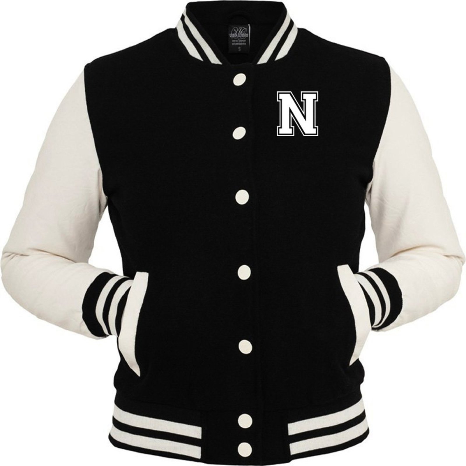 Jaqueta College Americana College4EVER Preta Letra N bordada