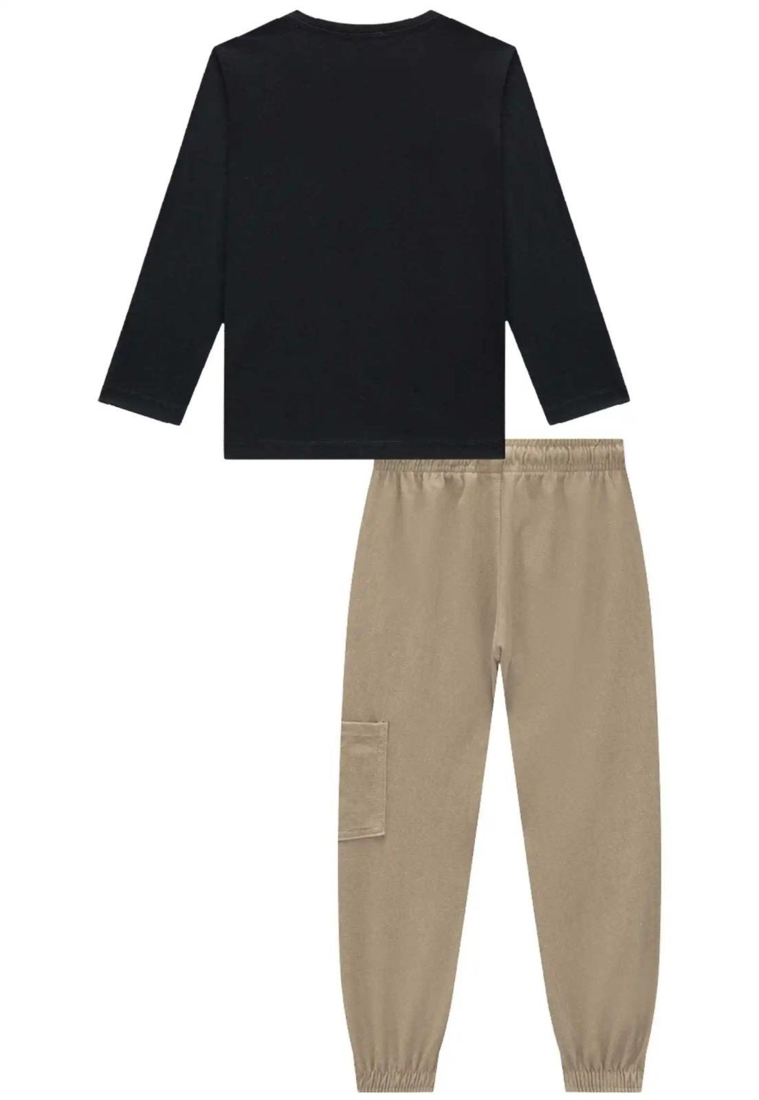 Infantil - Conjunto Calça Jogger Longo Original LucBoo 10 Preto