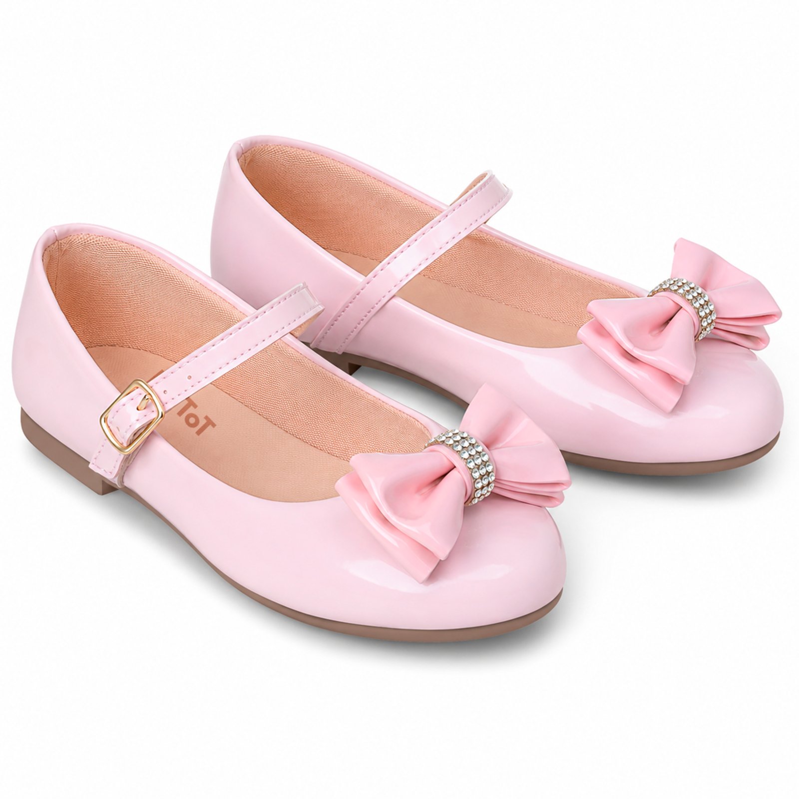 Infantil - Sapatilha Juvenil Social Boneca Estilo Mary Jane Rosa Pepite Laço Strass