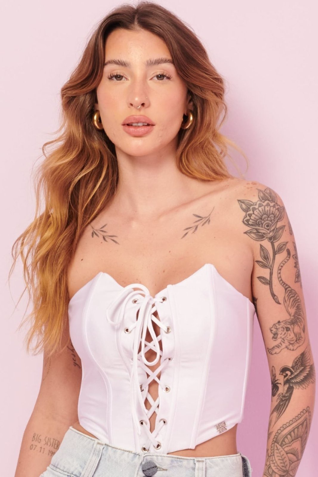 Cropped Feminino Up Glam Amarração Central Planet Girls Branco