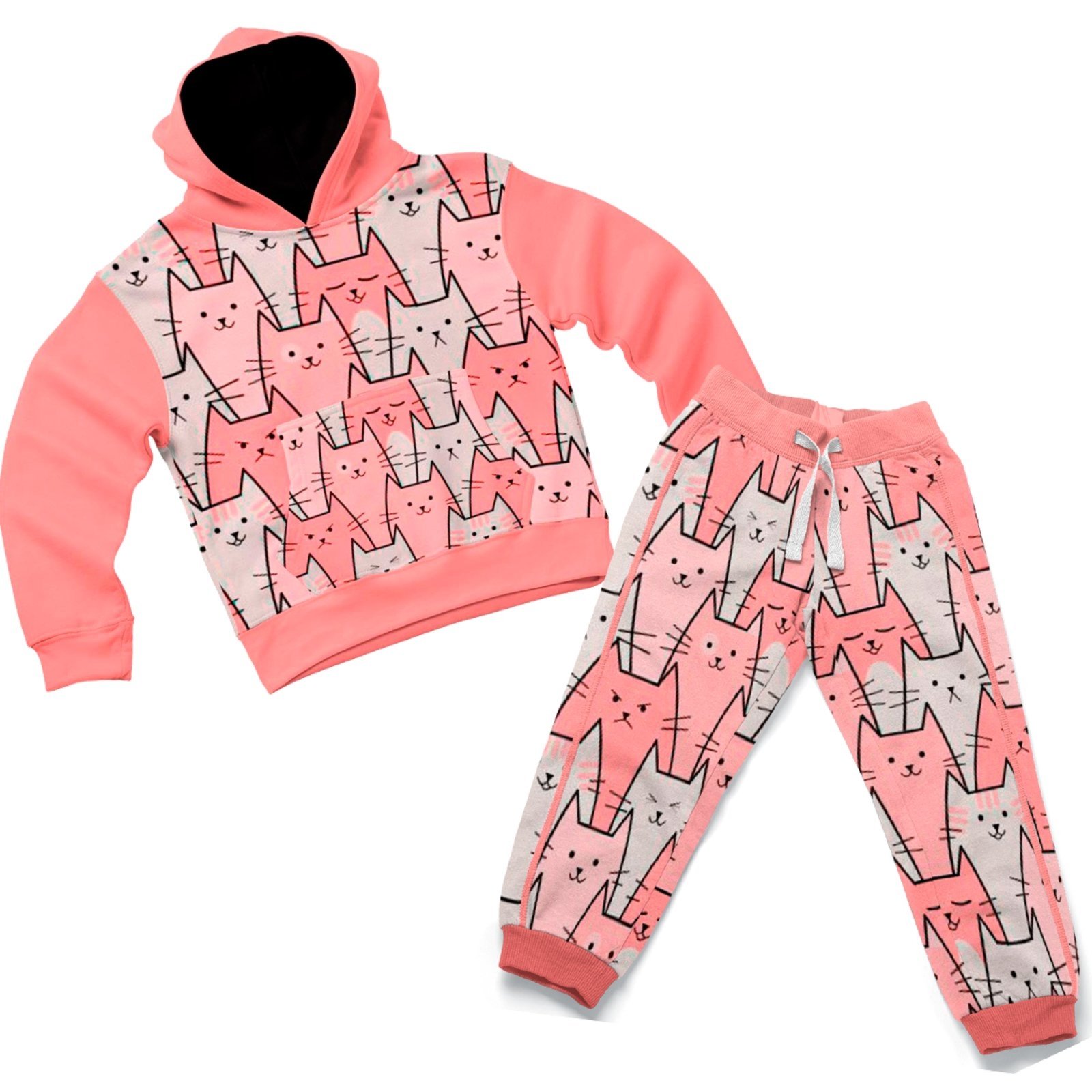 Infantil – Conjunto Moletom Temático Personagens Gantinhos Fofos Para o Frio Rosa