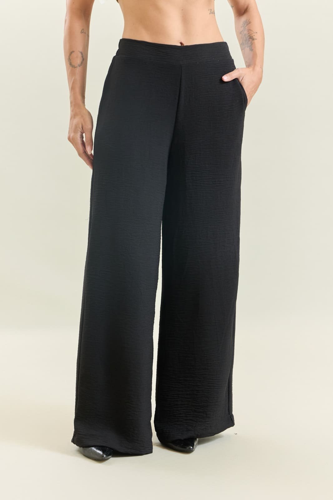 Calça Pantalona Feminina Cintura Alta Lemier Collection