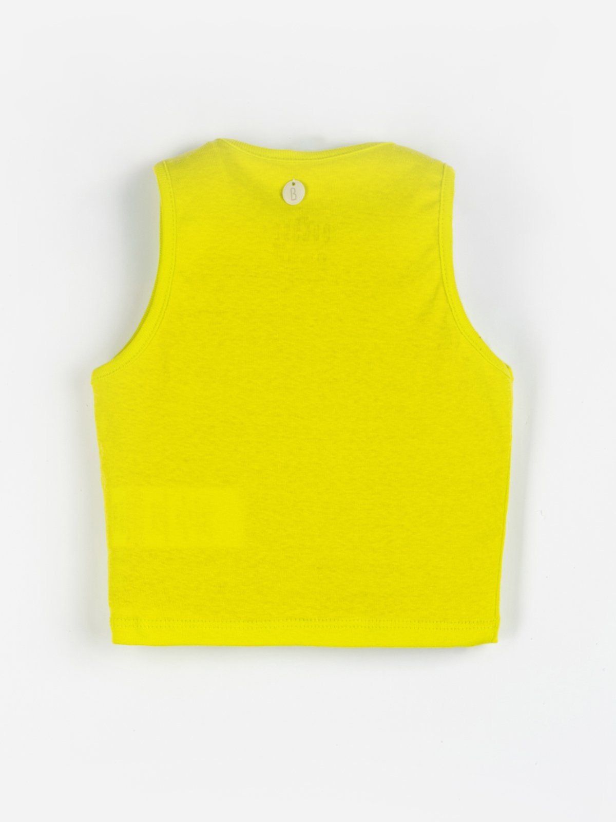 Vista 2 Infantil - Regata Bugbee Menina Canelada Gola Redonda em Malha 100% Algodão Amarelo Limão Cyber Lime amarelo lime Bugbee amarelo lime