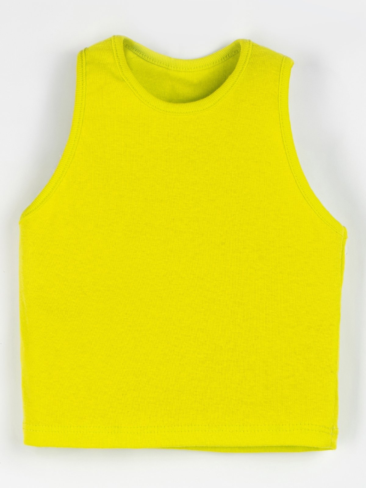 Vista 3 Infantil - Regata Bugbee Menina Canelada Gola Redonda em Malha 100% Algodão Amarelo Limão Cyber Lime amarelo lime Bugbee amarelo lime