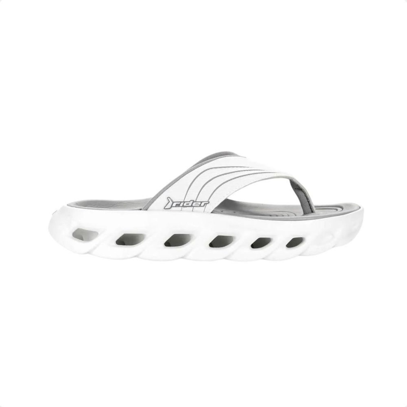 Chinelo Masculino Dedo Rider R Power Branco E Cinza
