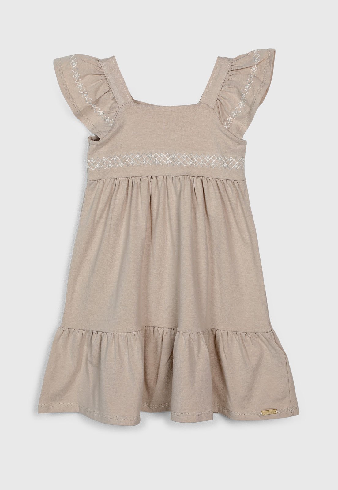 Infantil - Vestido Colorittá Babados Bege