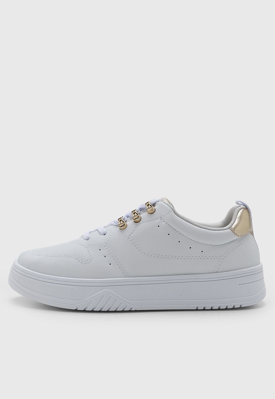 Tênis Feminino Ramarim Detalhe Metalizado Branco