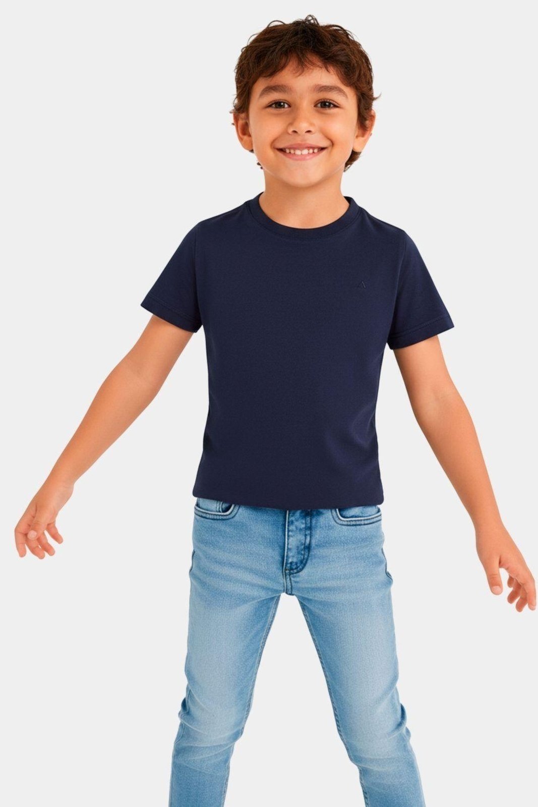 Infantil - Camiseta Aramis Básica 100% Algodão Premium Azul