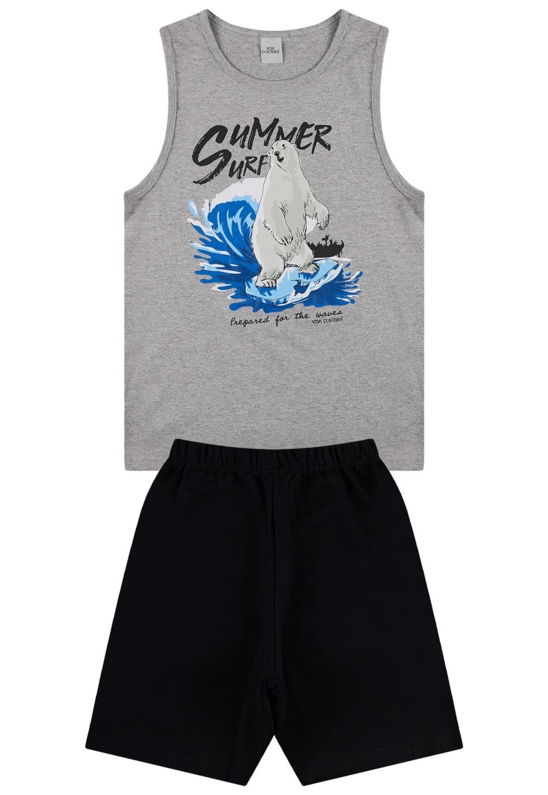 Vista 3 Infantil - Conjunto Regata Summer Surf Mescla VIDA COSTEIRA cinza VIDA COSTEIRA cinza