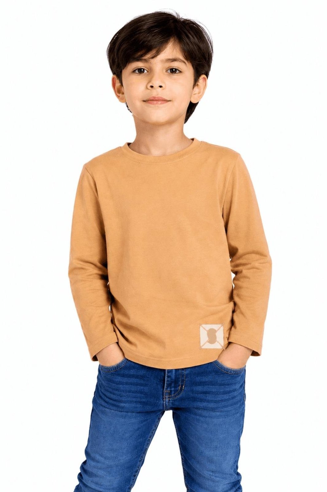 Infantil - Blusa Manga Longa Menino Básico Alphabeto Laranja
