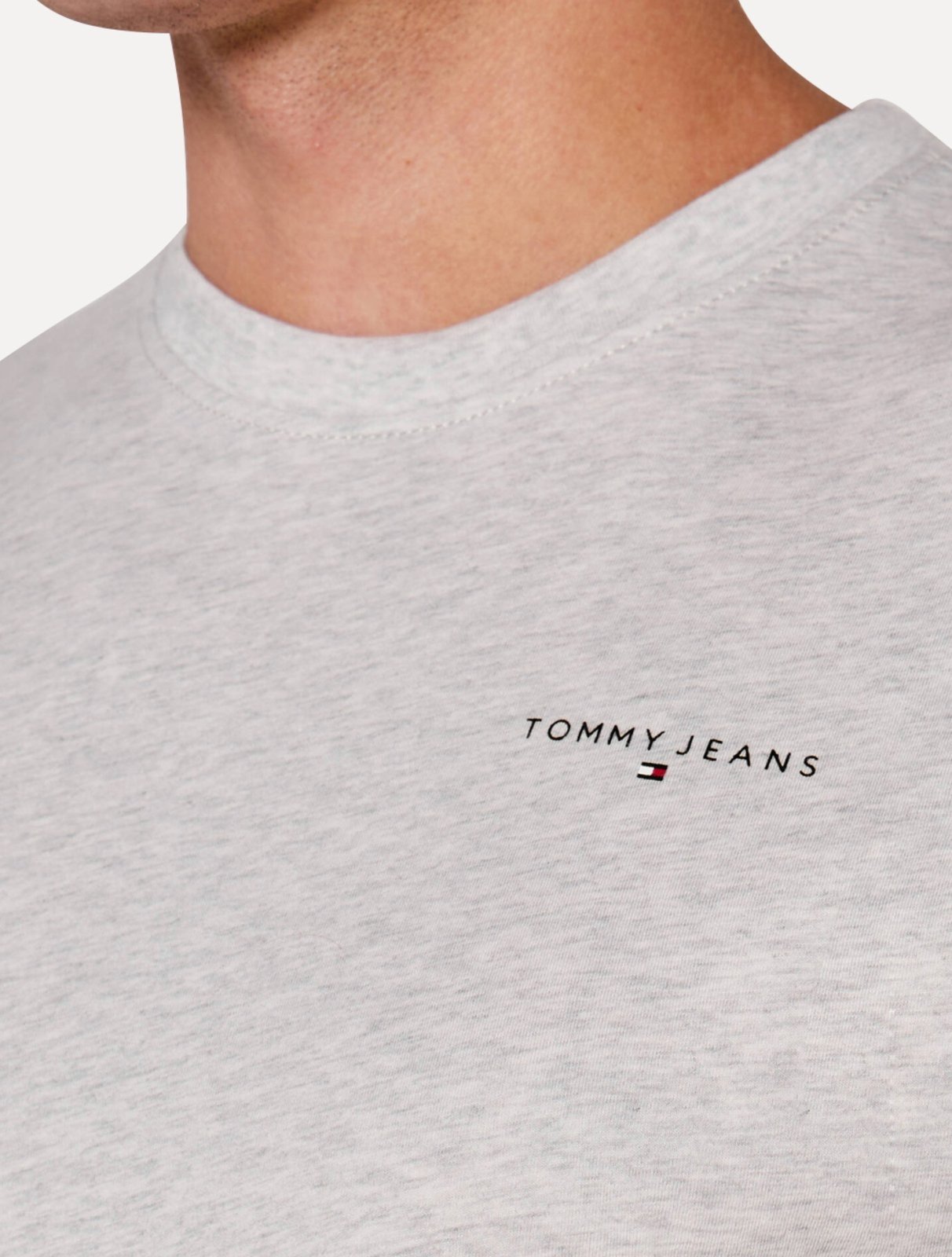 Vista 3 Camiseta Tommy Jeans Masculina Slim Linear Chest Mescla cinza Tommy Jeans cinza