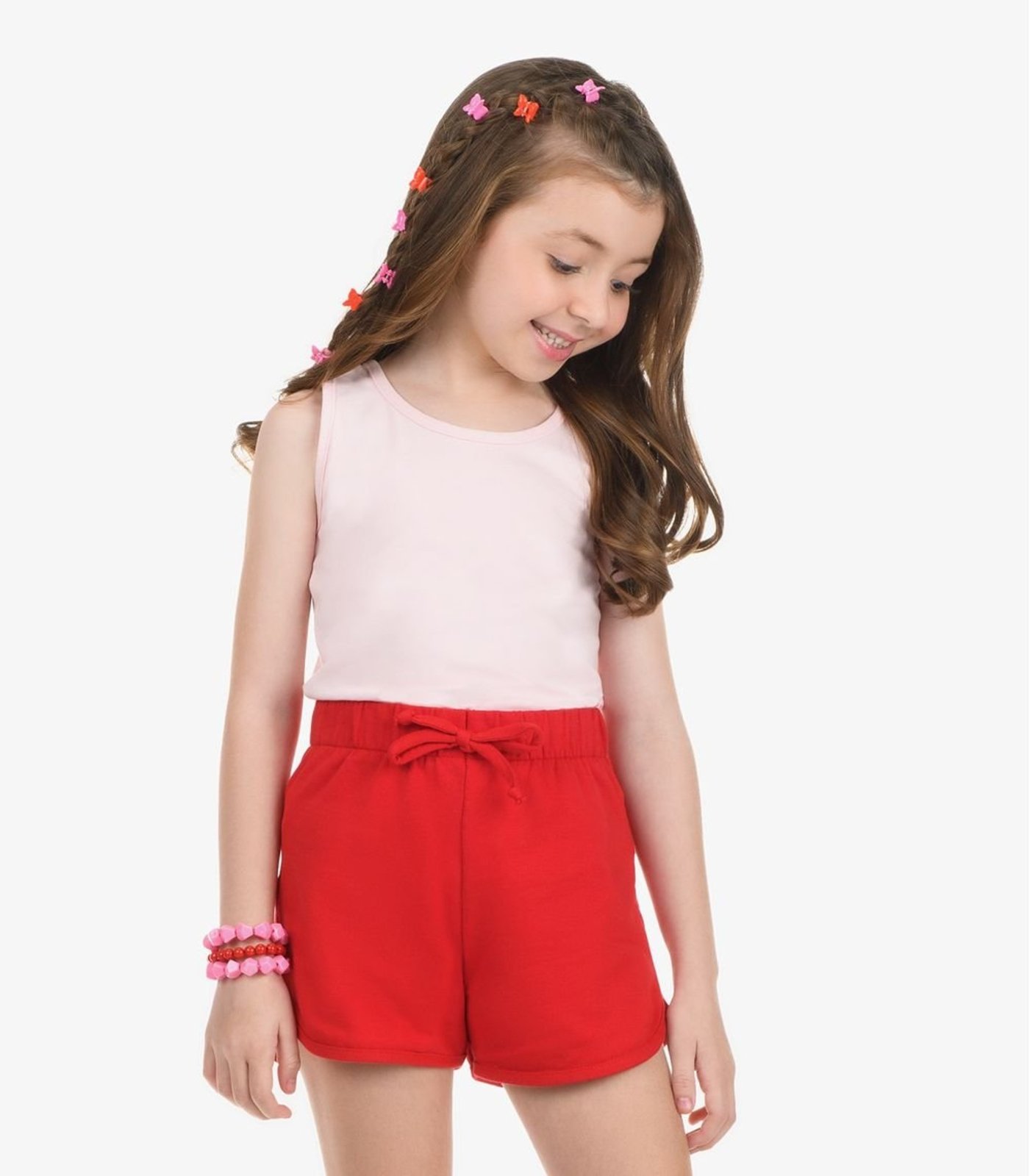 Infantil - Regata Básica Feminina Rovi Rosa