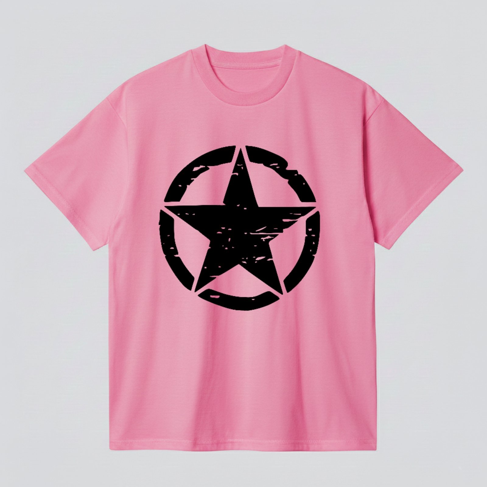 Camiseta Básica Estrela Army Militar Style Unissex Rosa