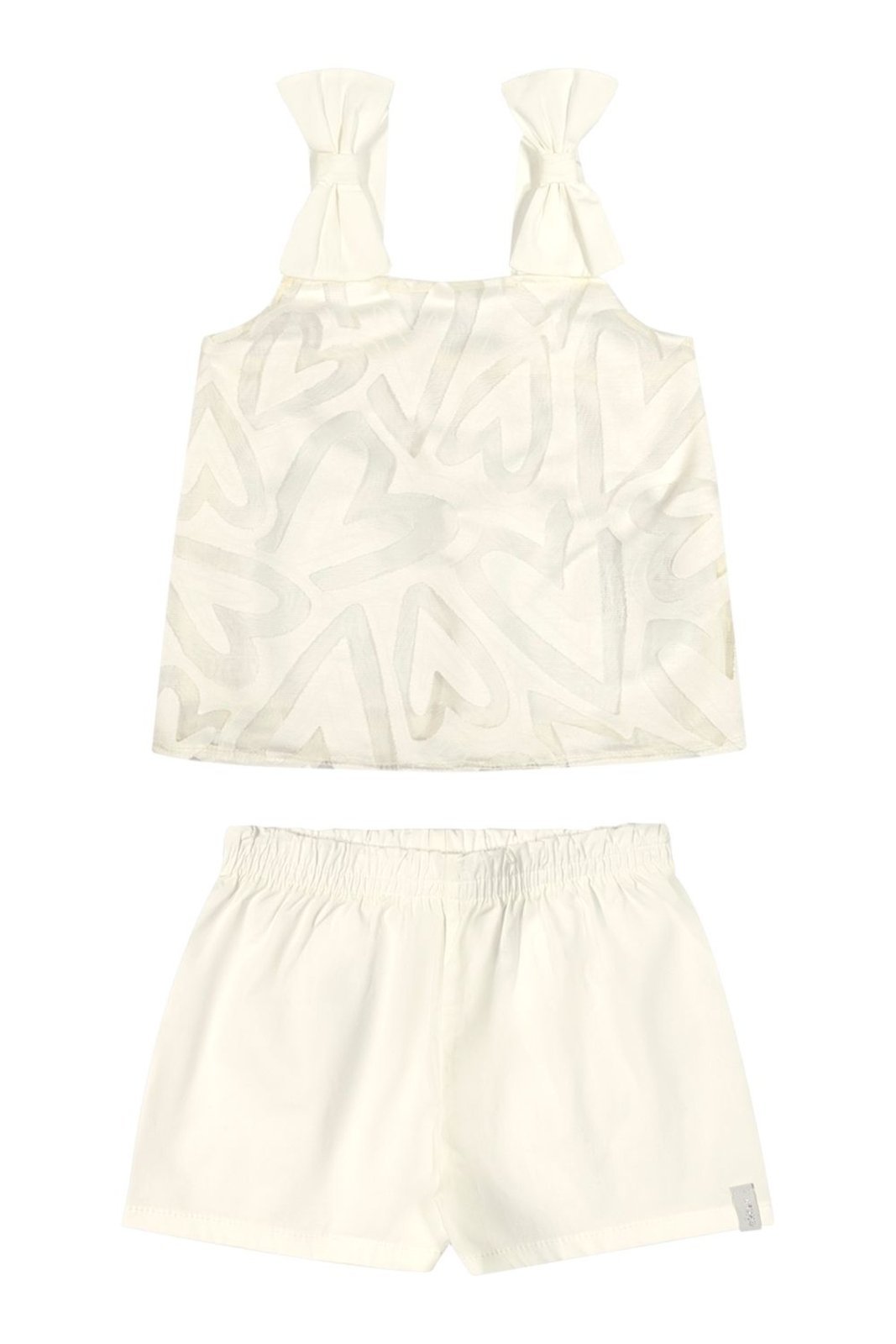 Vista 2 Infantil - Conjunto Menina Tule Corações Elian verde Elian verde