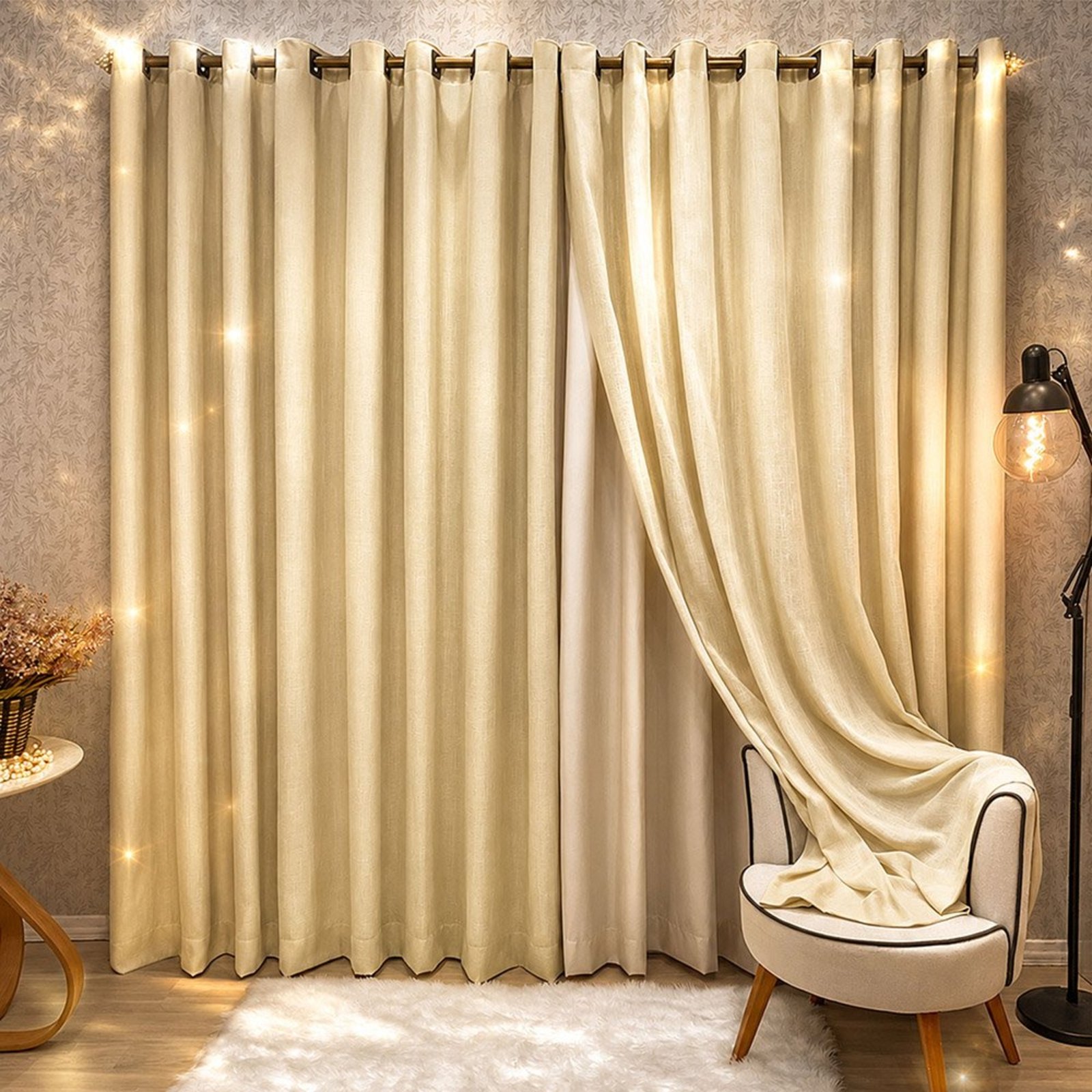 Cortina Athenas para Varão 2,00m x 1,70m Linha Nobre - Bege