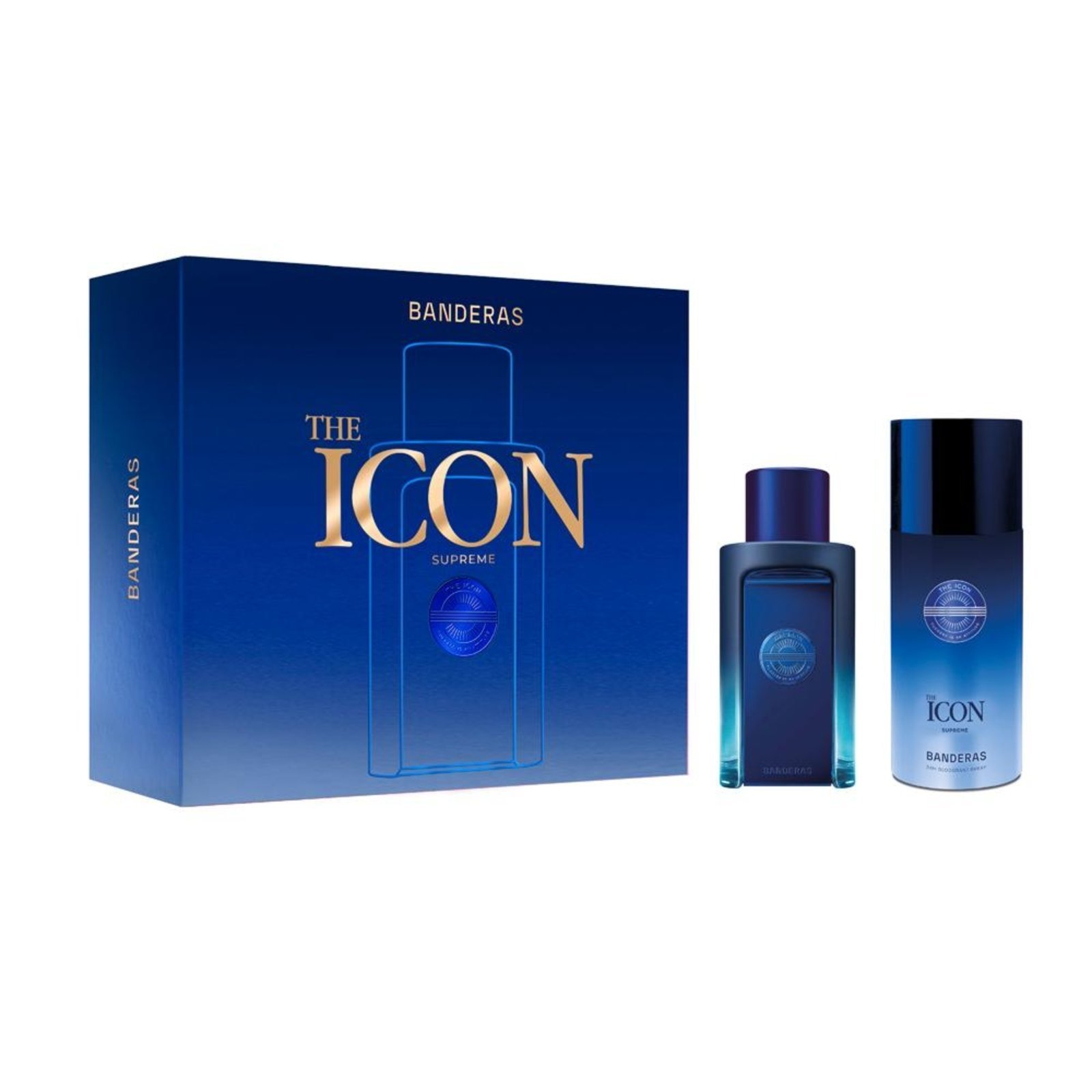Vista 2 Banderas Kit The Icon Supreme Edp Intense For Men 100Ml + Desodorante Spray 150Ml incolor Banderas incolor