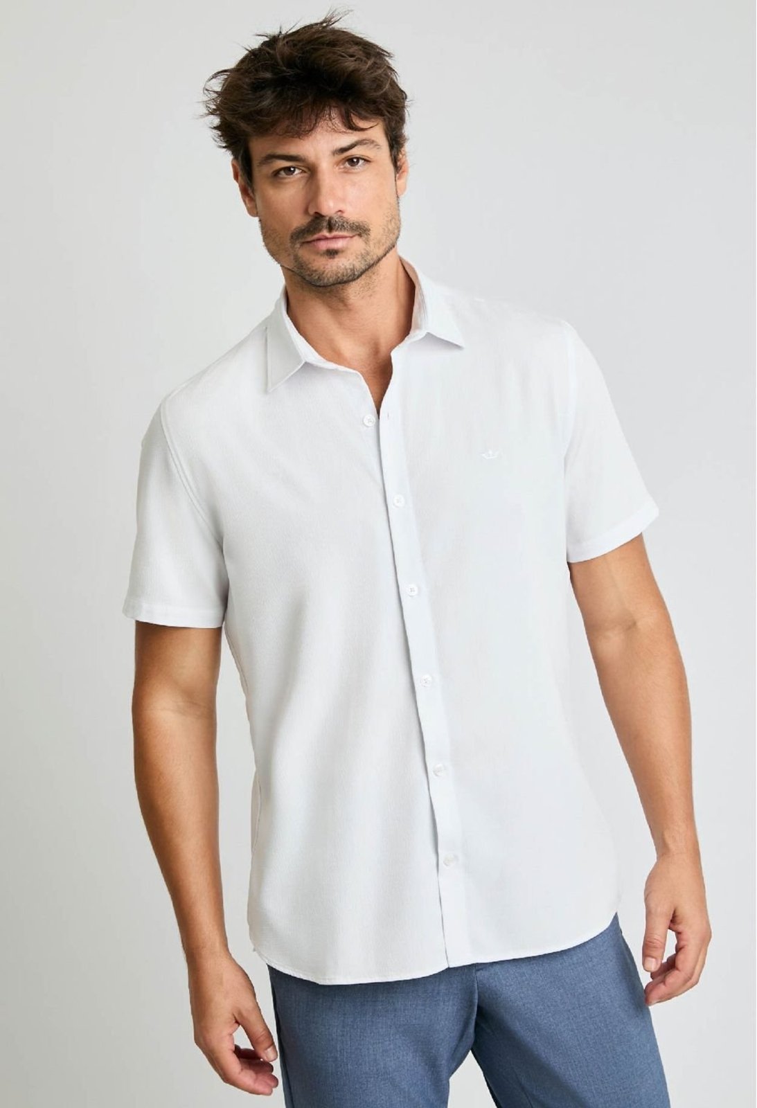 Camisa Docthos Slim Manga Curta Textura SmartCool Camisa Docthos Slim Manga Curta Textura Smartcool 001 Branco Gg