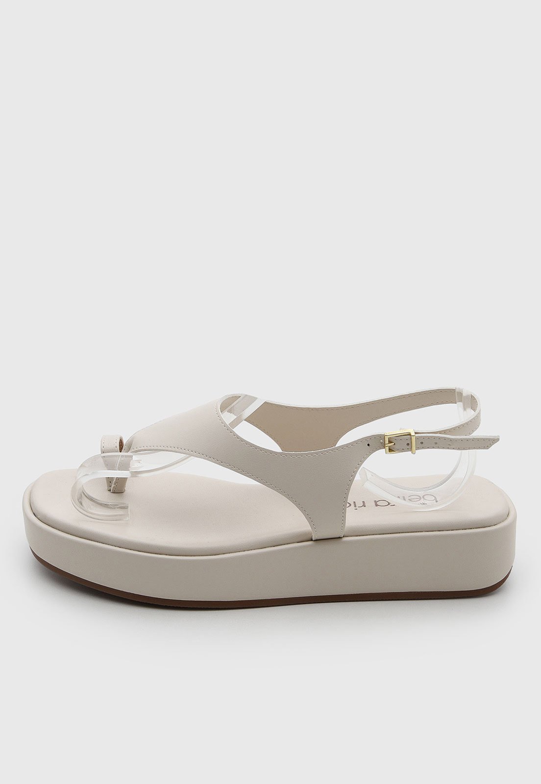 Sandália Feminina Beira Rio Tiras Slim Off-White