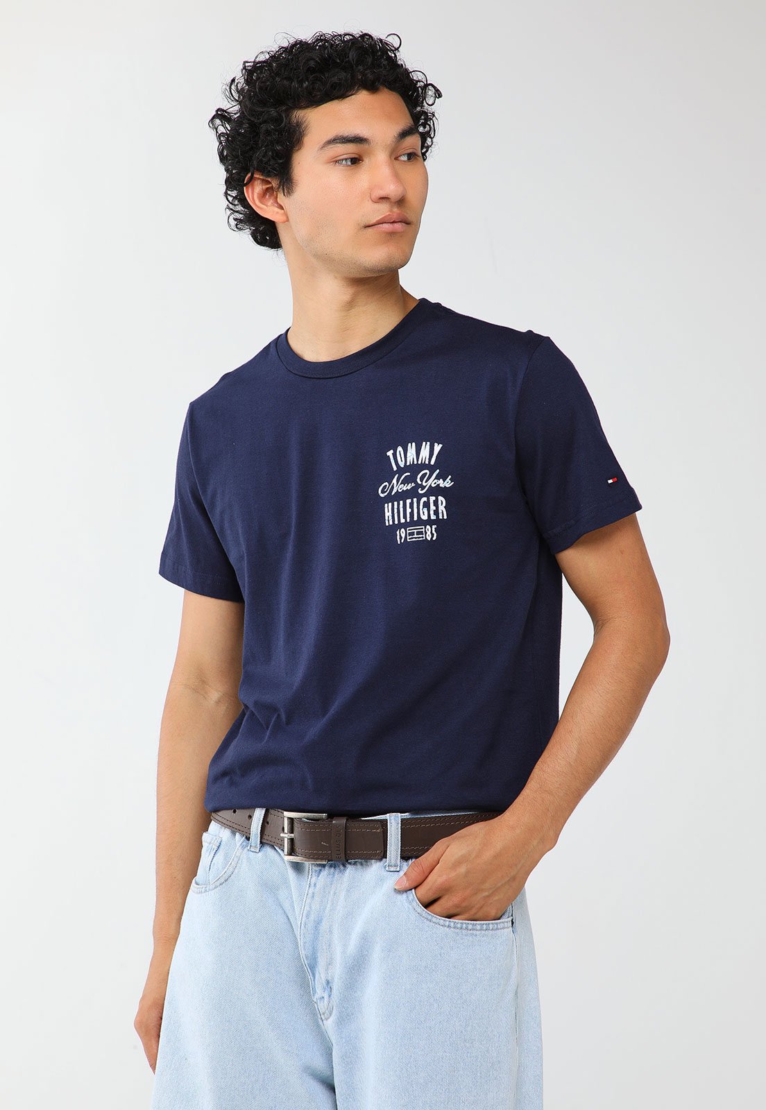 Camiseta Masculina Tommy Hilfiger INVERSE CLIMA Azul Marinho