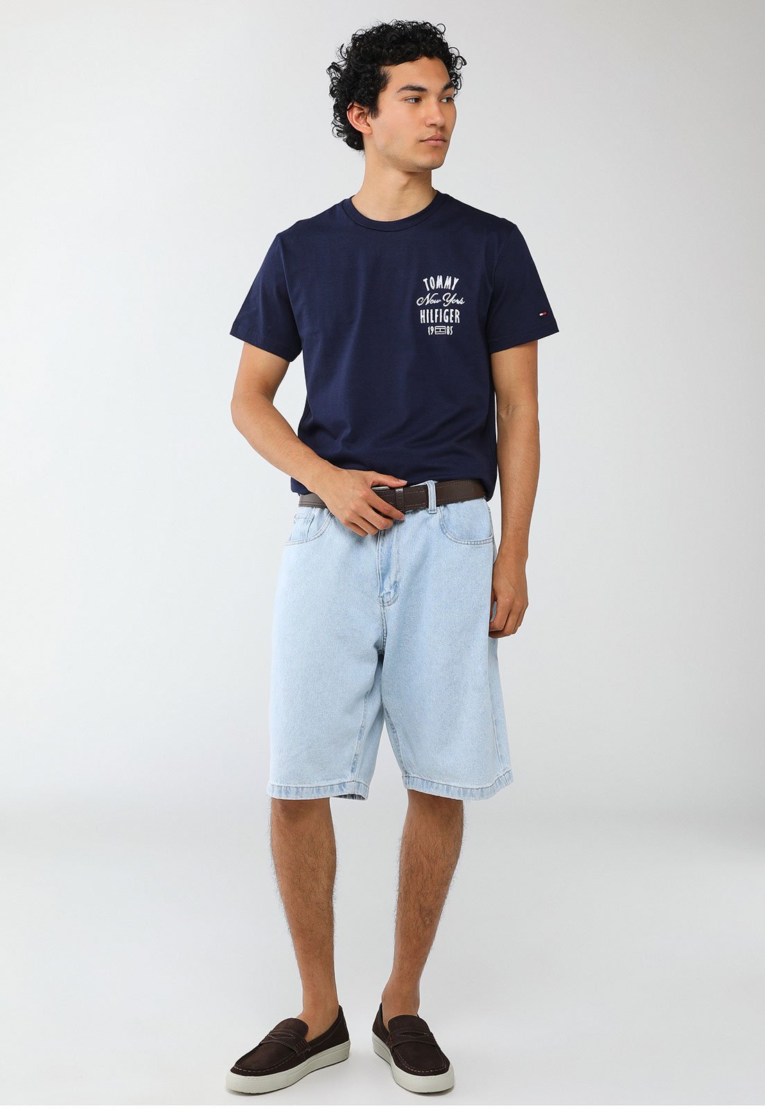 Vista 3 Camiseta Masculina Tommy Hilfiger INVERSE CLIMA azul marinho Tommy Hilfiger azul marinho