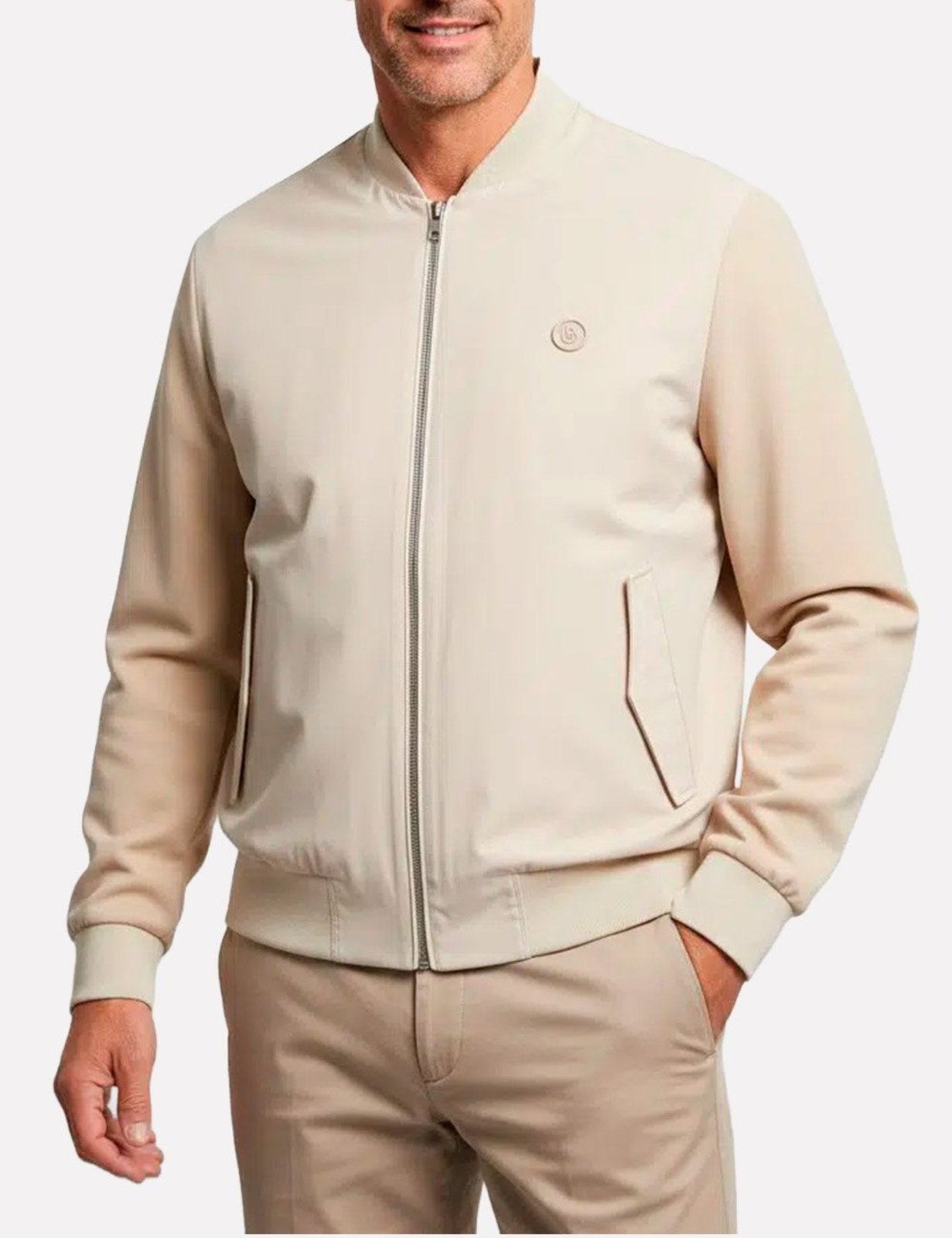 Jaqueta Hugo Boss Masculina Regular Mercerised C-Skiles 98 Cáqui Claro