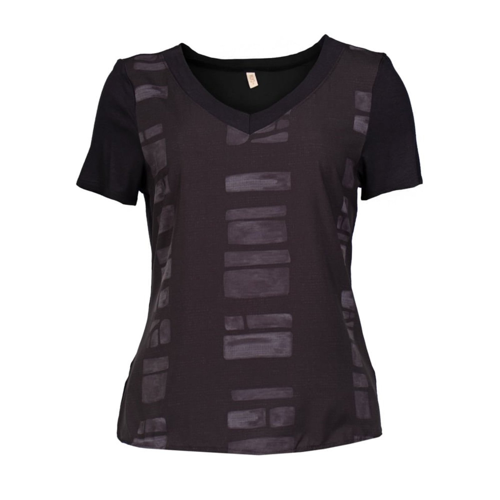 Blusa Feminina Cativa Estampada Gola V Preto