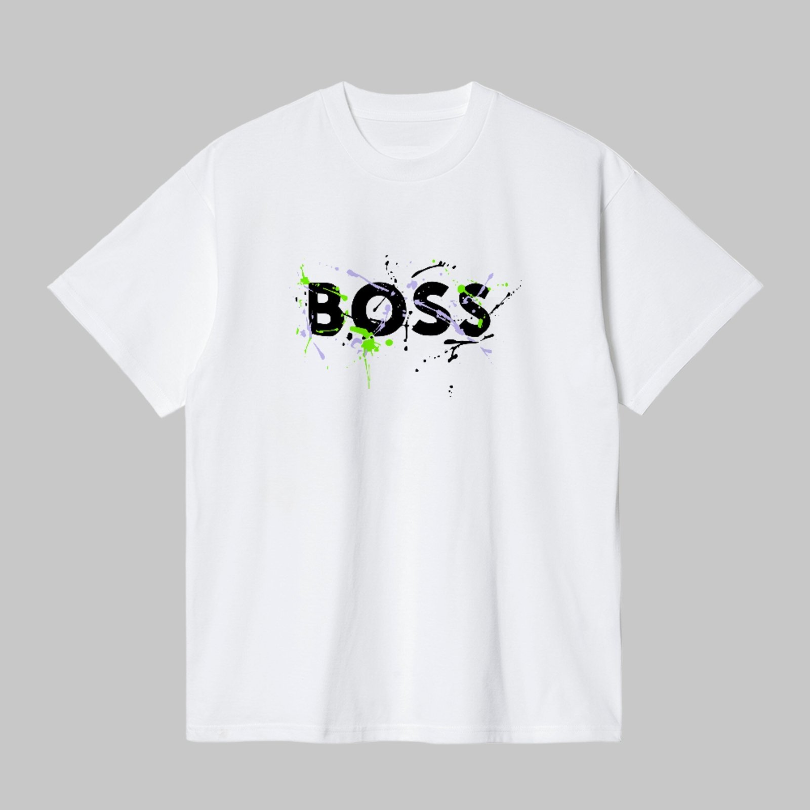 Camiseta Básica Boss Estampa Street Art Grafite Casual Branco