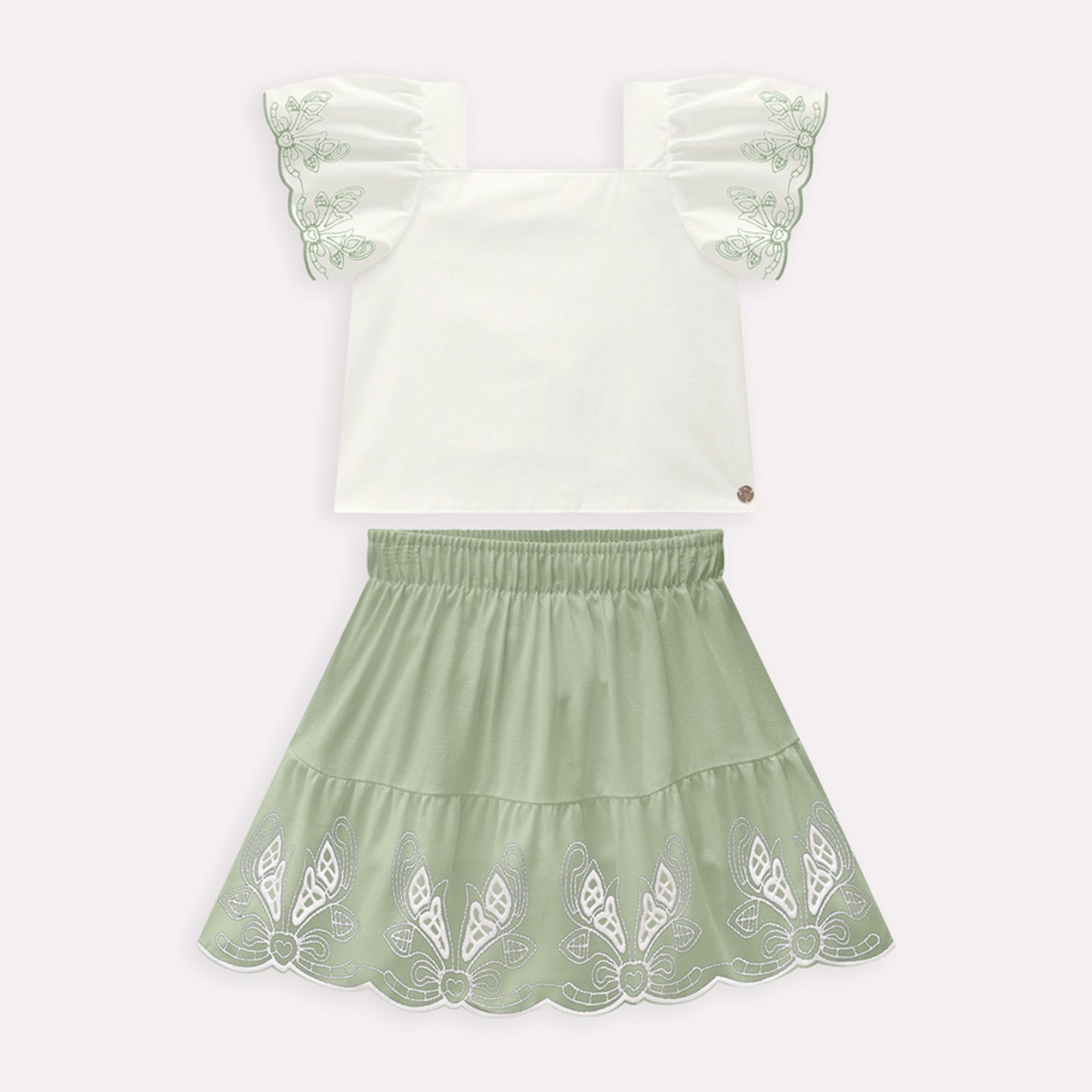 Infantil - Conjunto Menina Bordado Milon