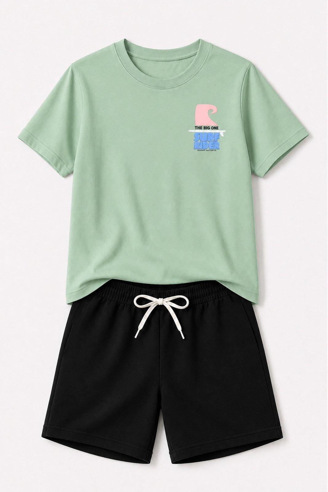 Infantil - Conjunto Masculina Algodão Surf Rider Verde Menta - Babei no Look