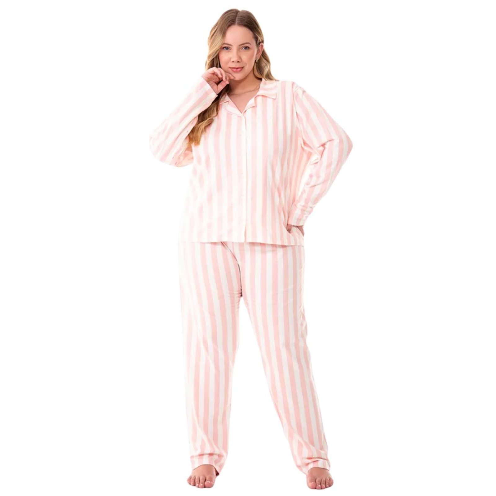 Pijama Americano Feminino de Inverno Plus Size Zee Rucci