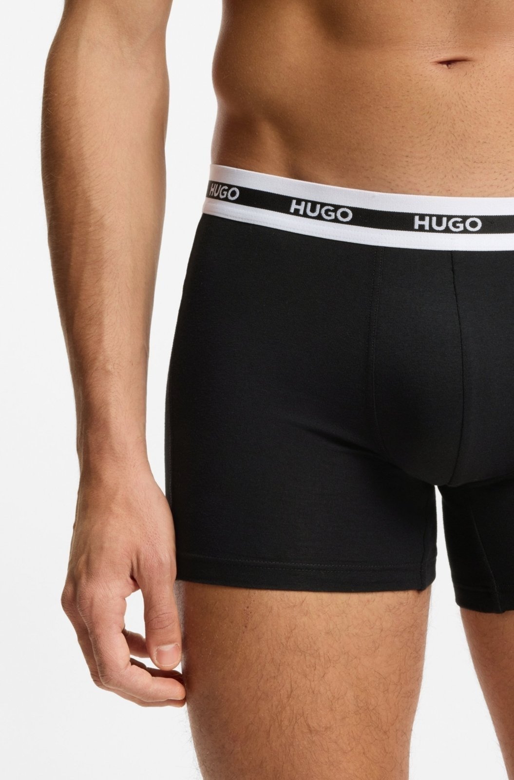 Vista 3 Kit Com Três Cuecas De Algodão Stretch Com Logos HUGO preto HUGO preto
