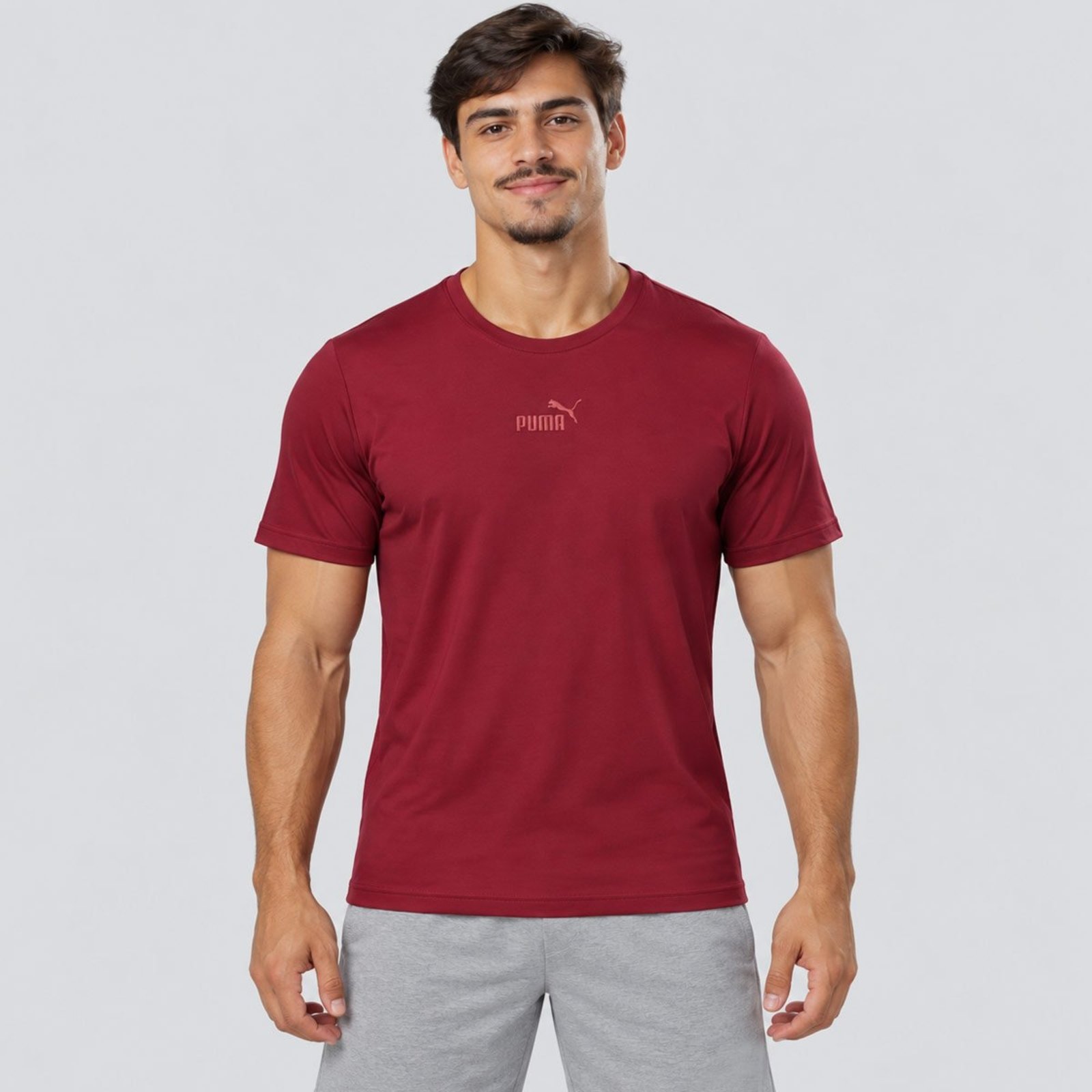 Camiseta Puma Ess Smal No. 1 Logo Bordô