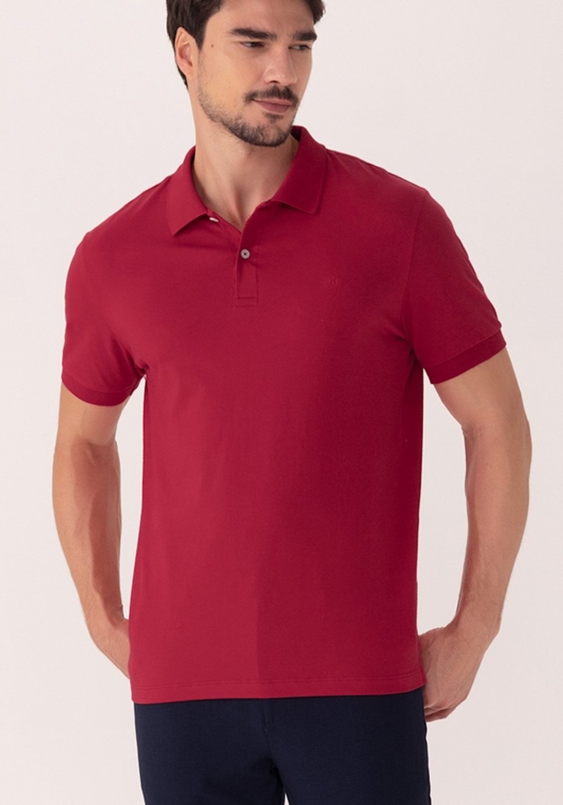 Camisa Polo Colors De Mangas Curtas Em Meia Malha De Algodão