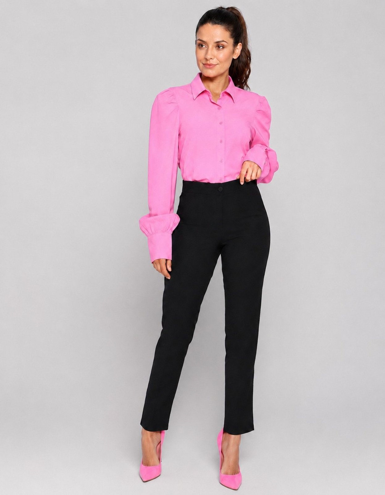 Calça Feminina Pompier Alfaiataria Prada Cigarrete Preta