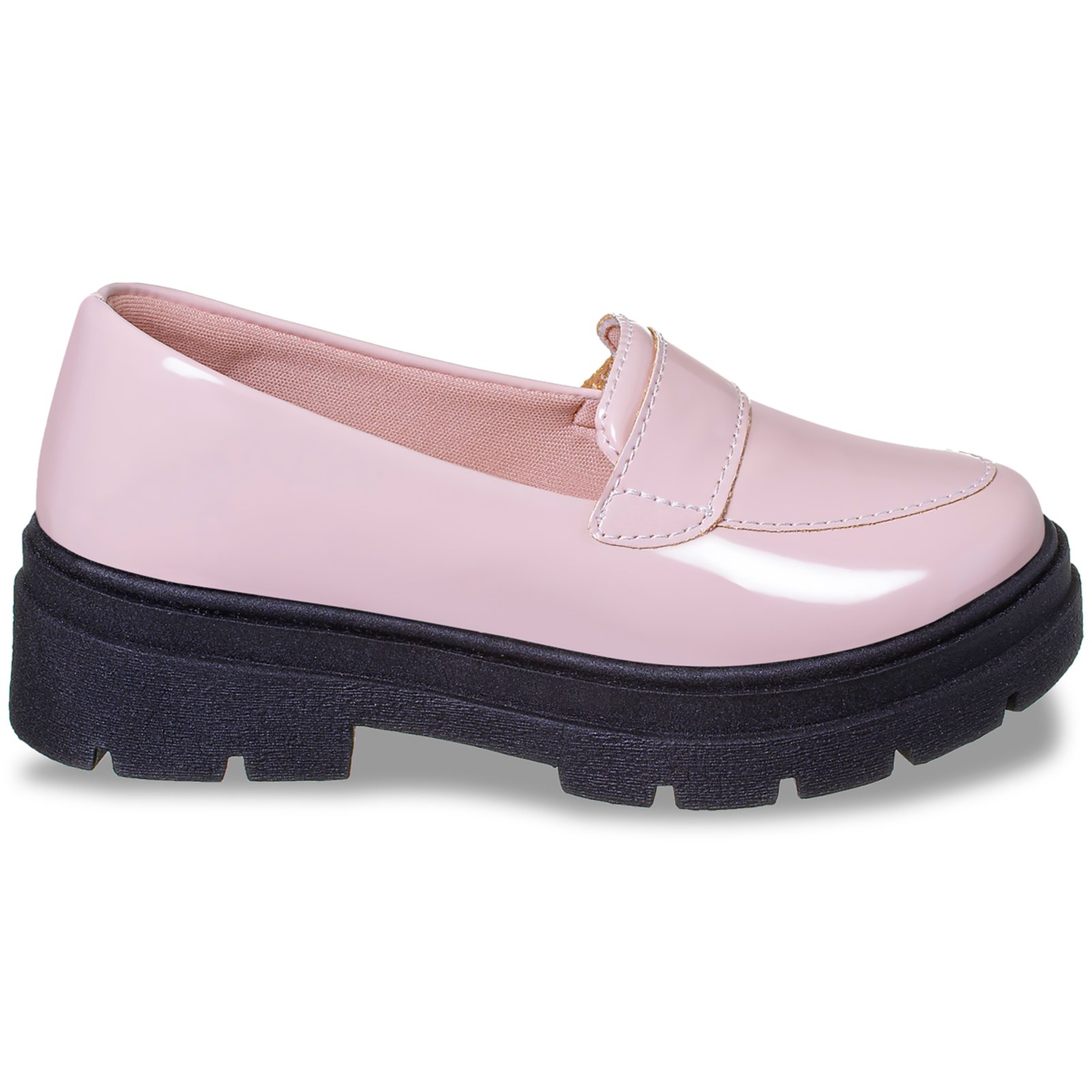Infantil – Mocassim Feminino Rosa Sapato Social Tratorado Boneca