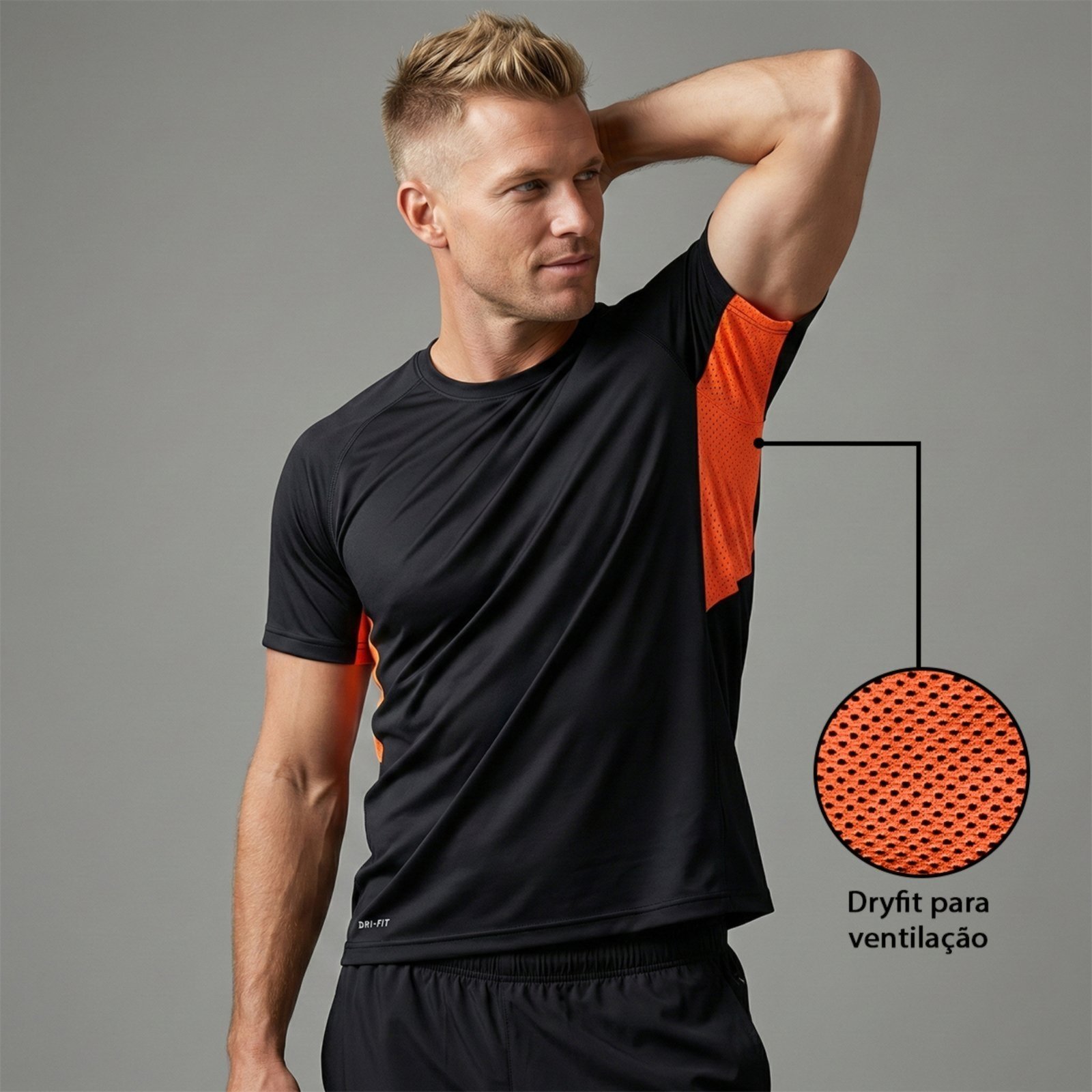 Camiseta para treino fitness musculação Grigo Collection Preta
