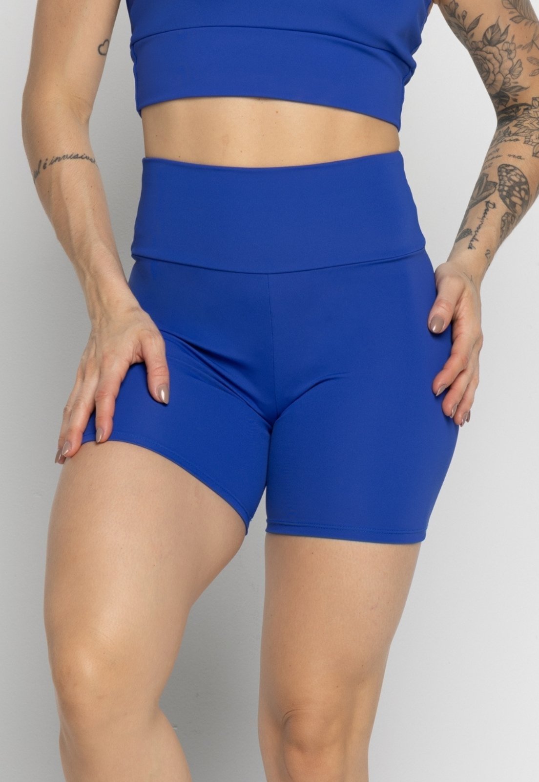 Short Fitness Vekyo Poliamida Feminino Suplex Liso Academia Azul Royal