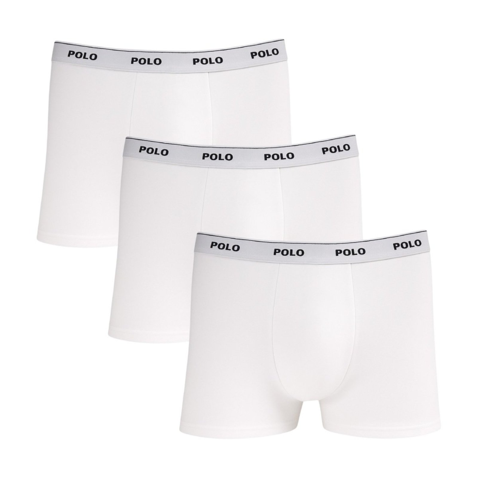 Kit 3 Cuecas Boxer Polo Star Algodão Branco
