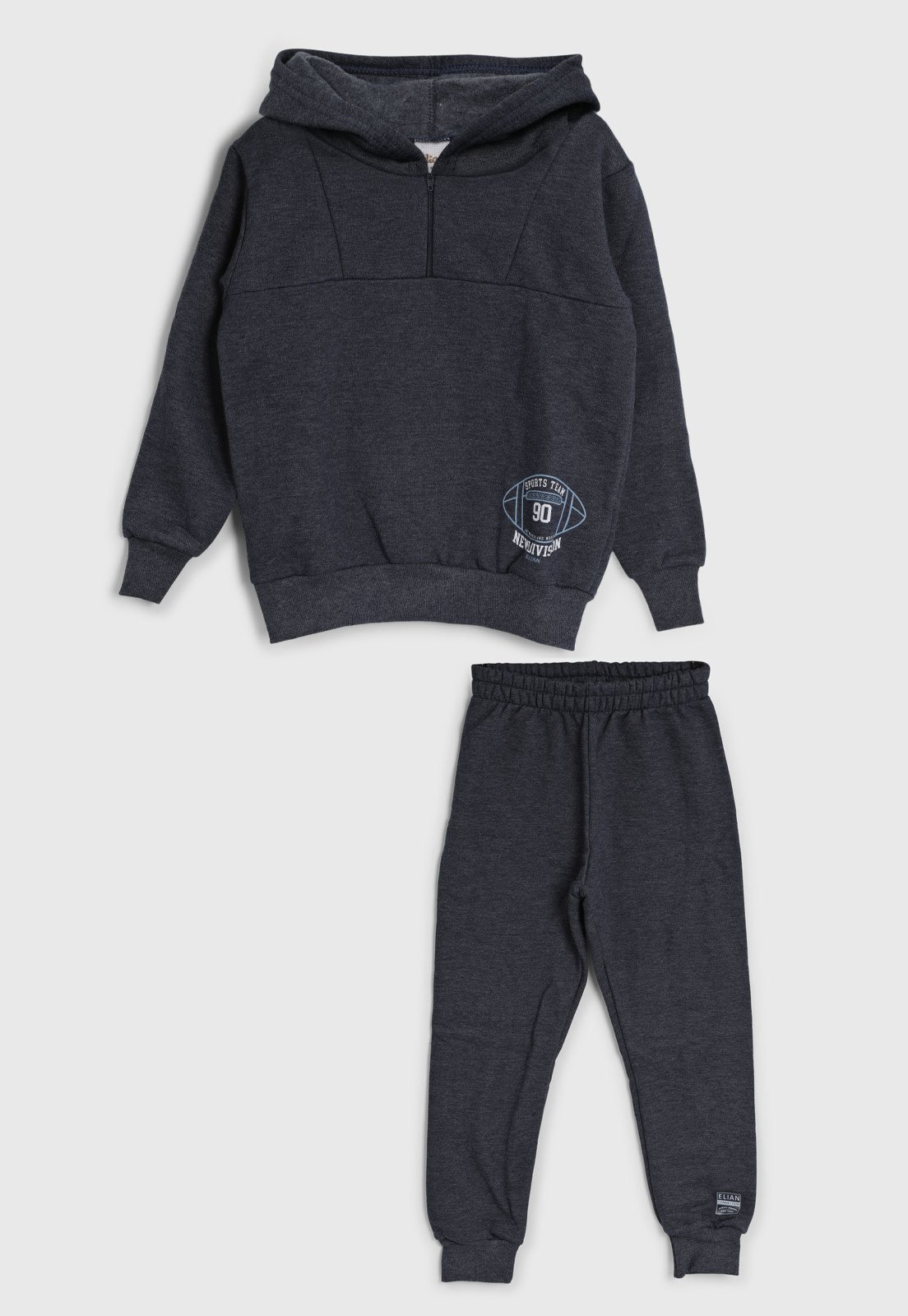 Infantil - Conjunto Elian Moletom Capuz Azul