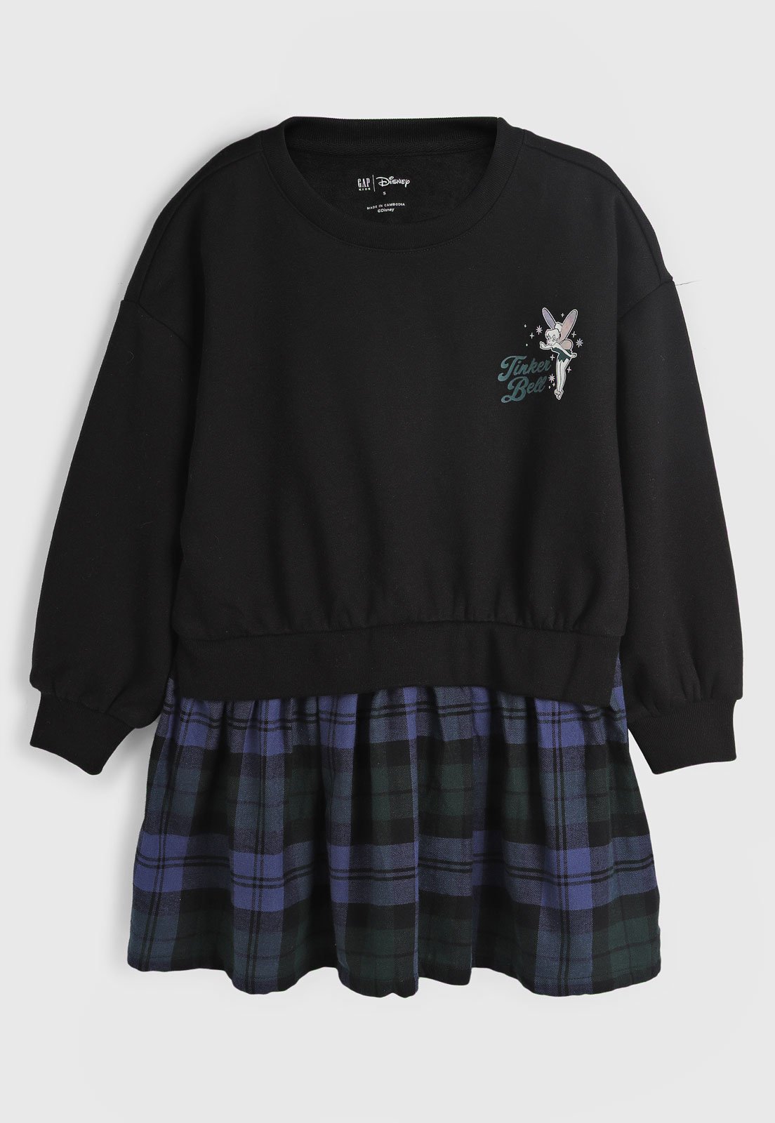 Infantil – Vestido GAP Sininho Manga Longa Preto