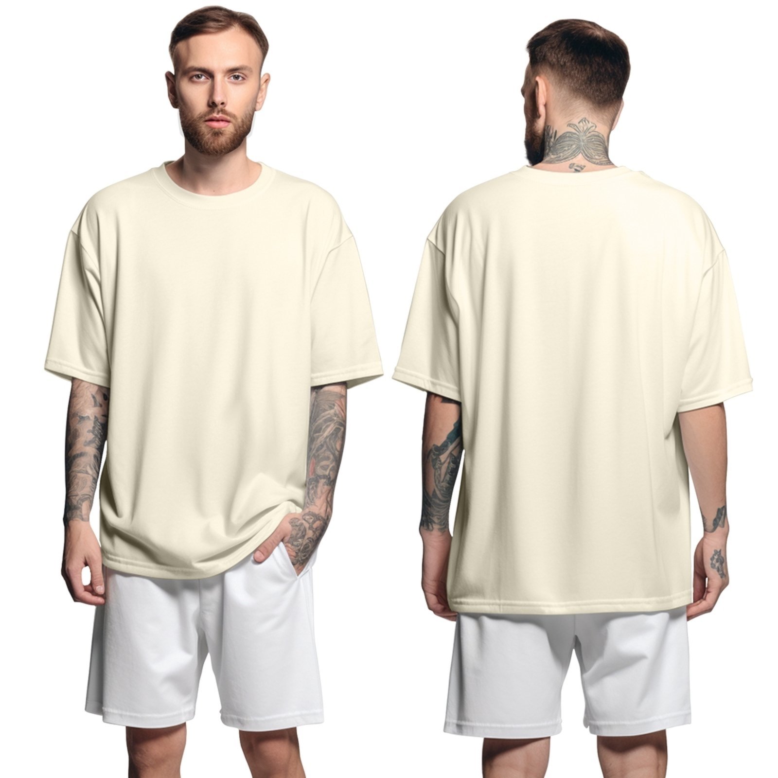 Camiseta Oversized Streetwear Genuine Grit Masculina Larga 100% Algodão 30.1 – Bege