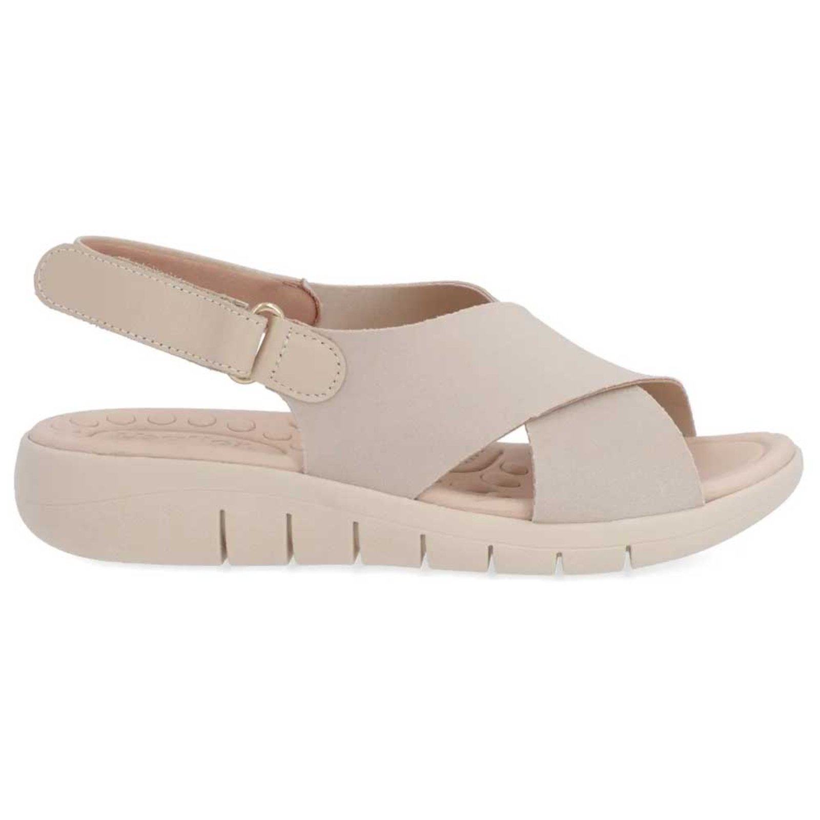 Sandália Feminina Fecho-flex Couro Blush Vanilla Usaflex UC0801