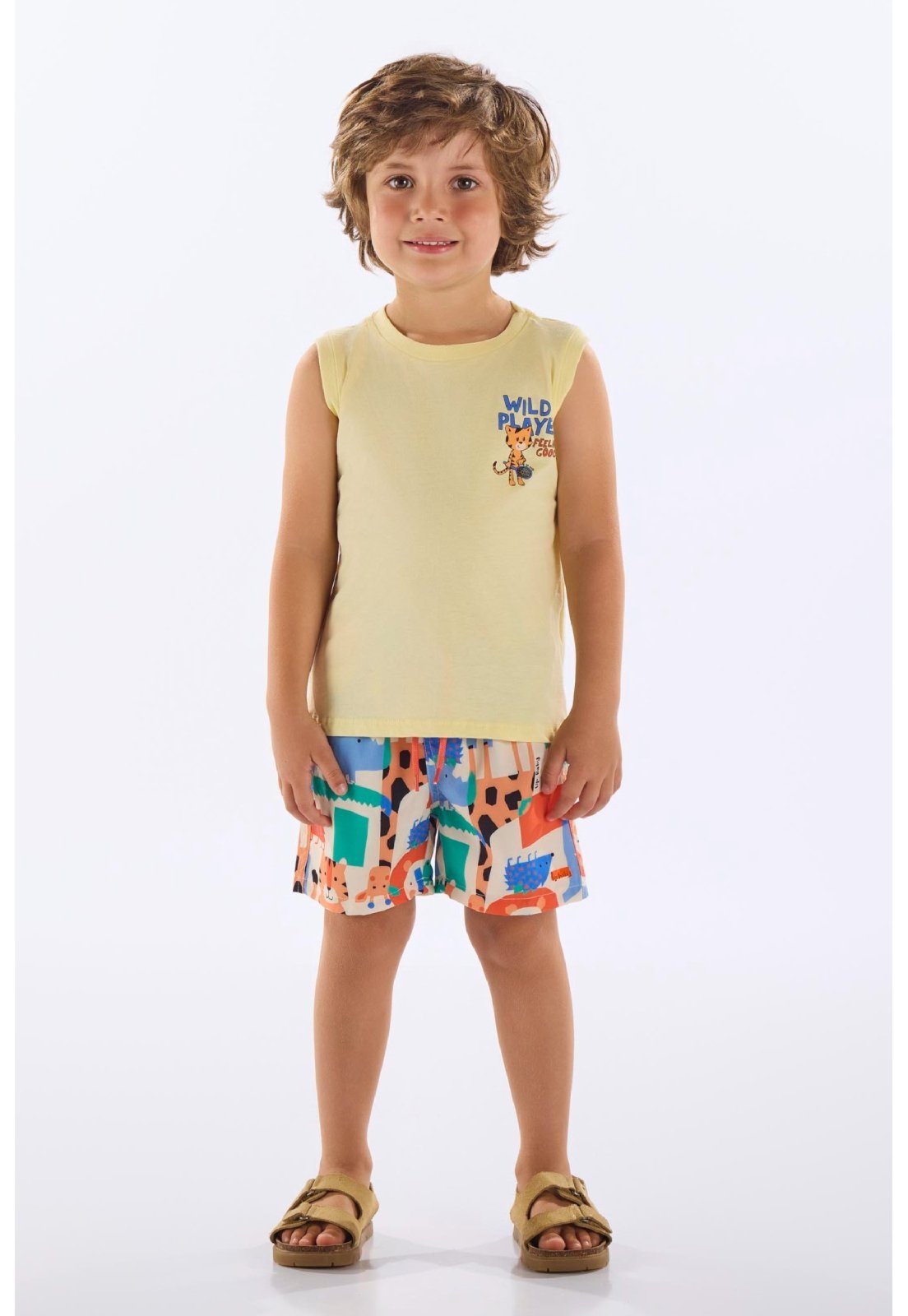 Infantil – Conjunto Regata e Short Up Baby Amarelo