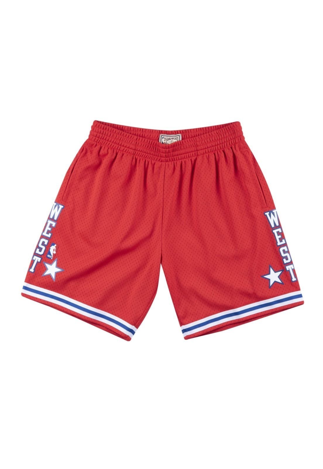Shorts Mitchell & Ness Swingman All-Star West 1988 Vermelha
