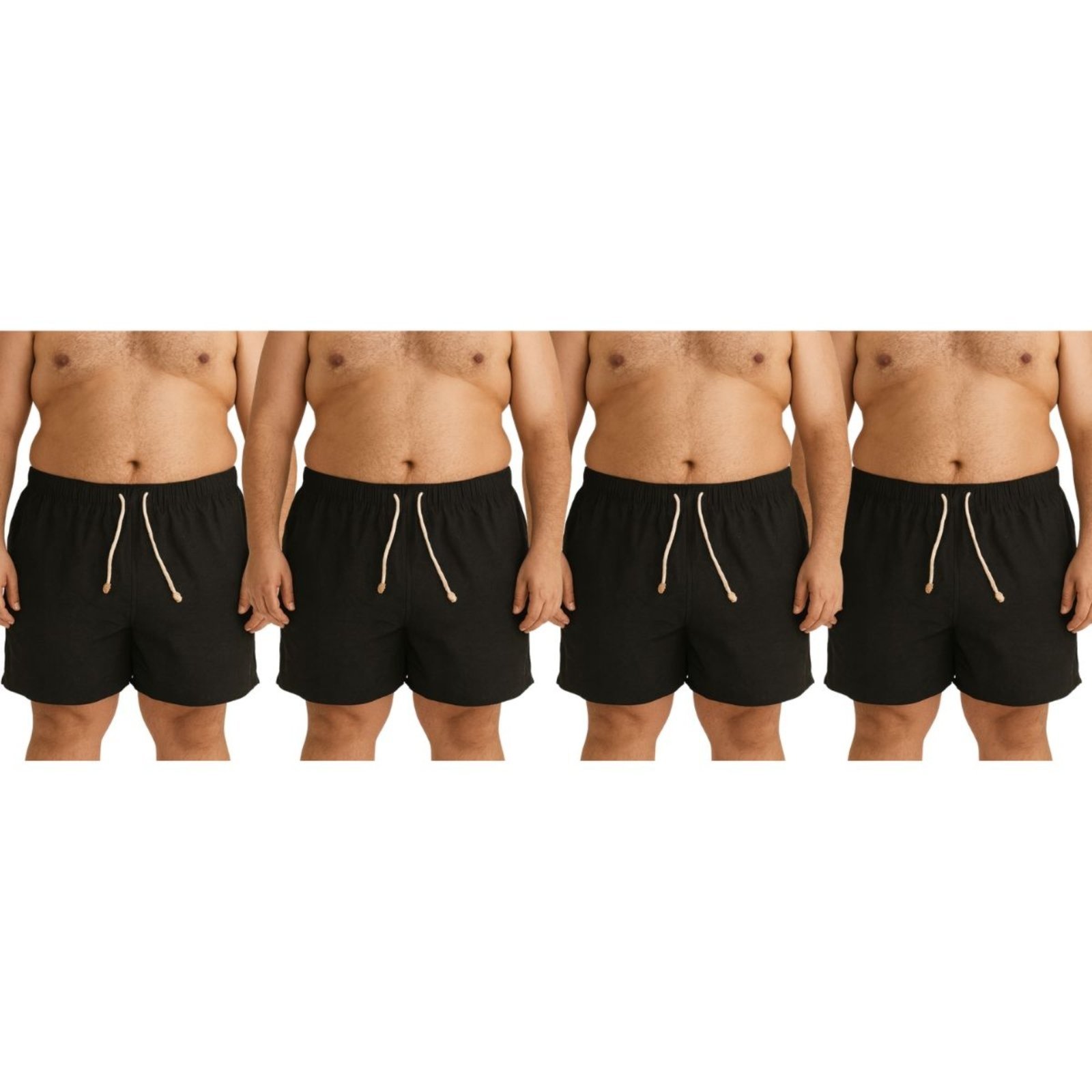 Vista 2 Kit 4 Shorts de Linho Premium Bermuda Masculina Moda Praia Luxo Relaxado marrom Relaxado marrom