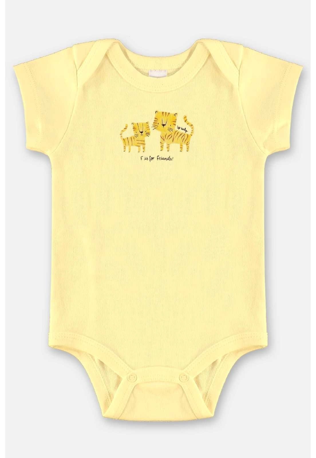 Infantil – Body para Menino em Suedine Up Baby Amarelo