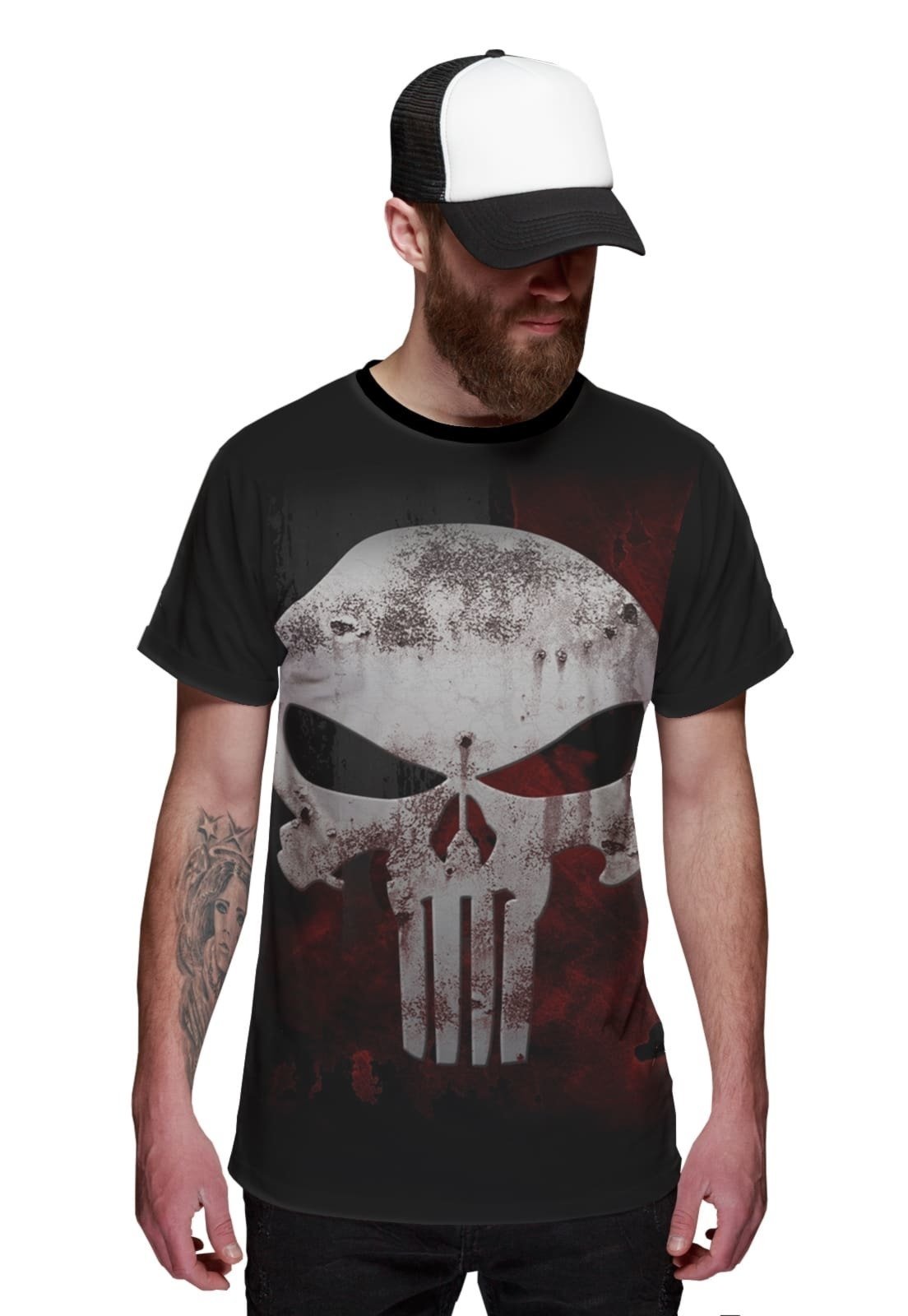 Camiseta Justiceiro The Punisher Caveira Blood Sangue