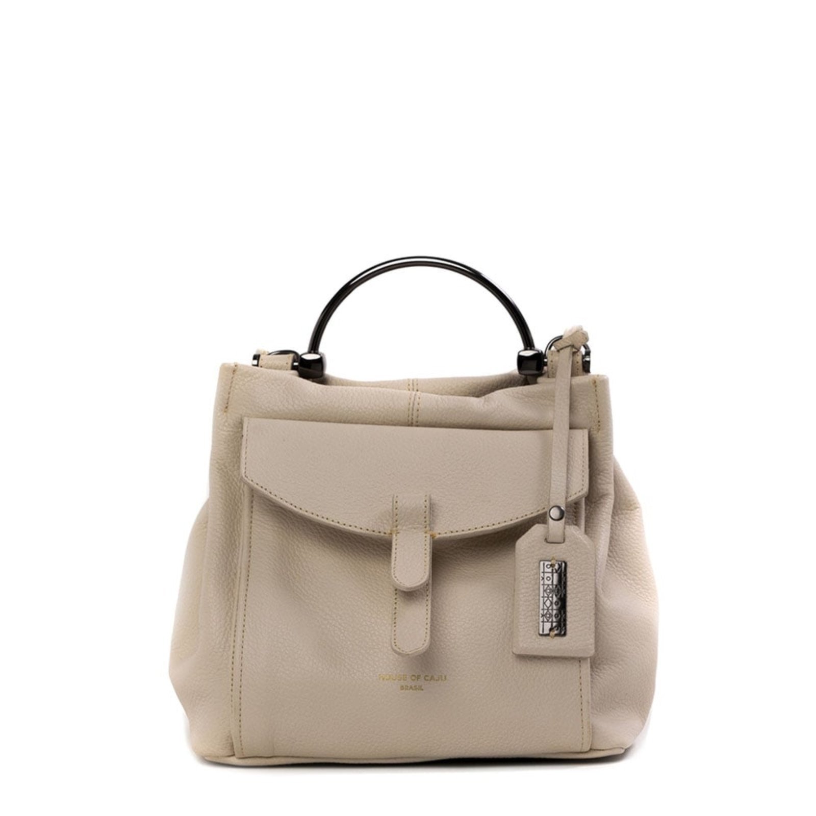 Bolsa Feminina Em Couro Alça De Mão Off White “Roberta Destefani”””