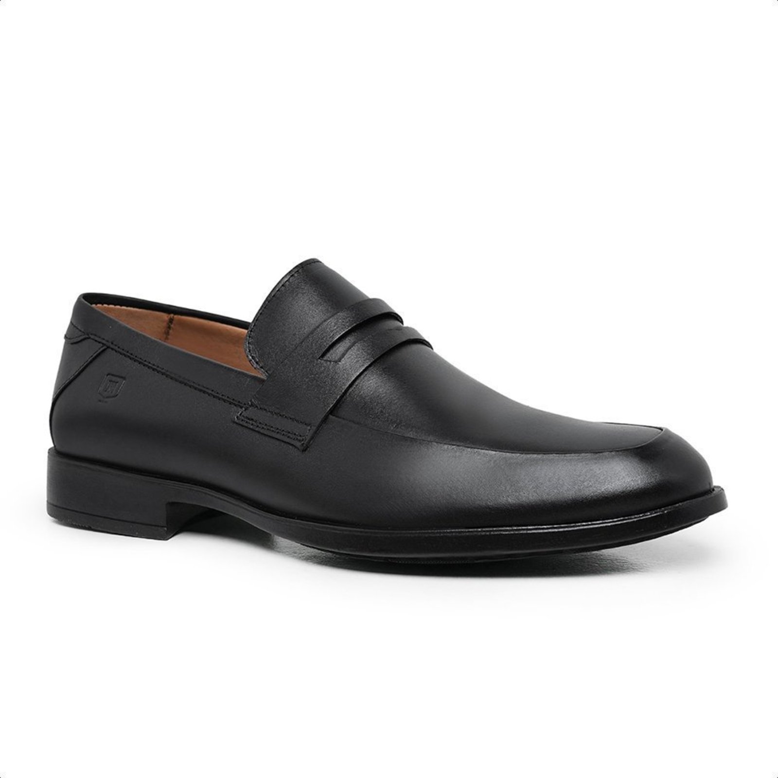 Sapato Social Masculino Malbork Couro Preto Loafer Confortável 72014P