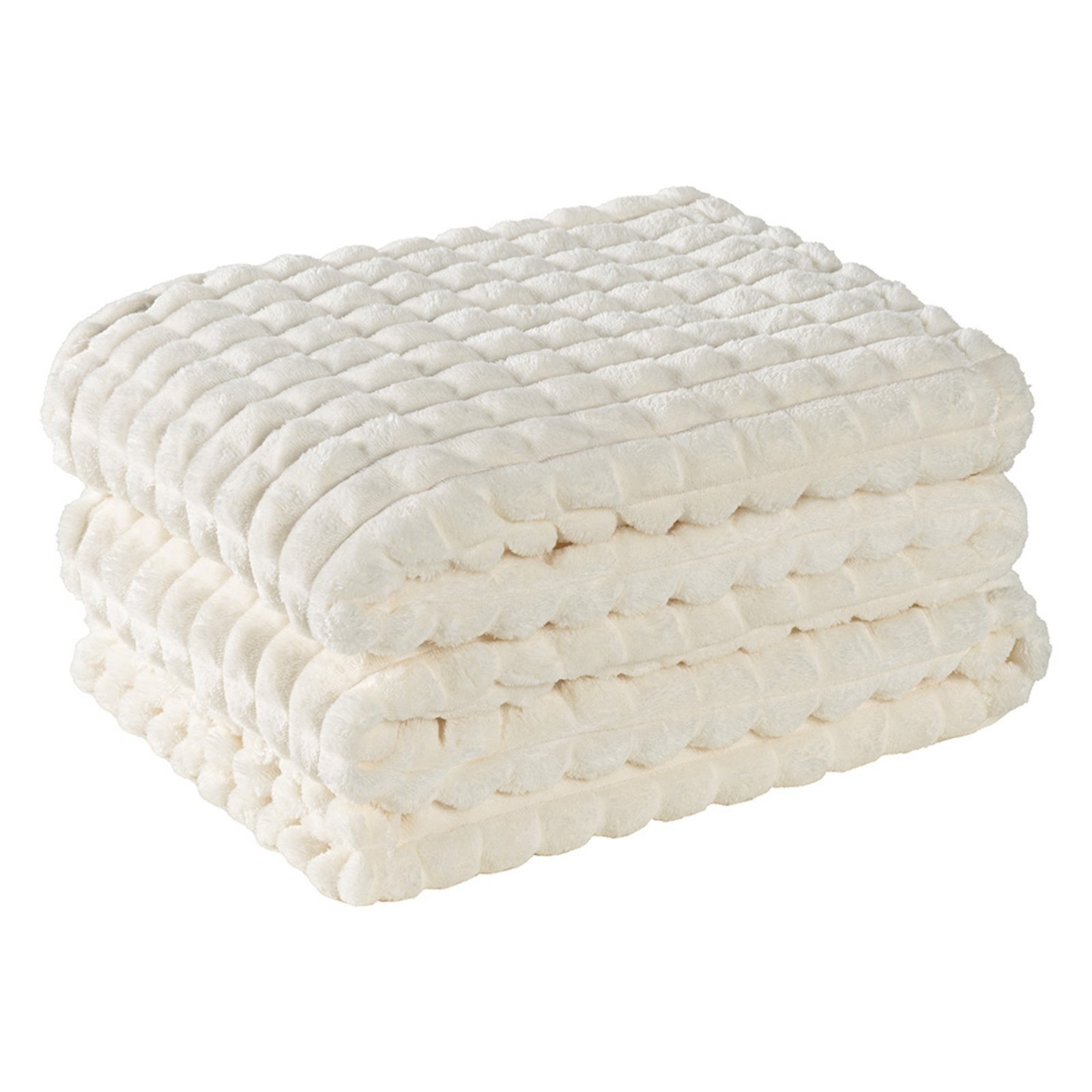 Cobertor Casa Scarpa Comfy Queen Manta Ultrasoft Alto Relevo Super Macia - Marfim - Palha